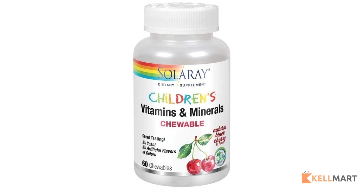 Solaray Children's Multivitamin 60 Chewables Black Cherry (076280047967)