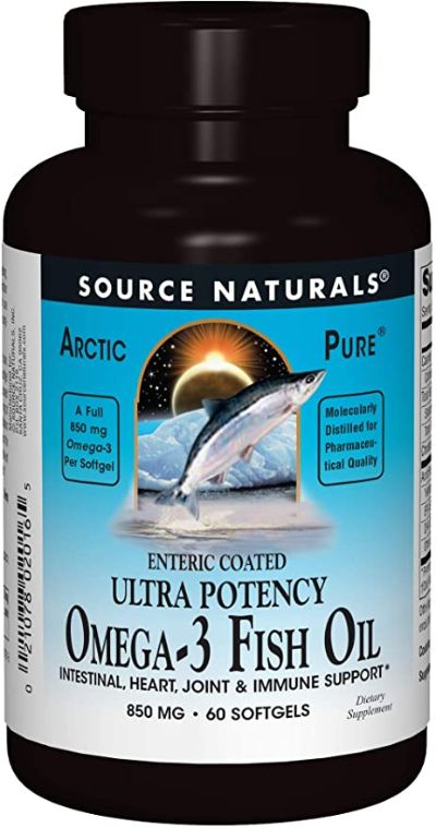 Kellmart.com - Source Naturals Arctic Pure Omega-3 Fish Oil, Ultra Potency  850mg 60 Softgels (021078020134)