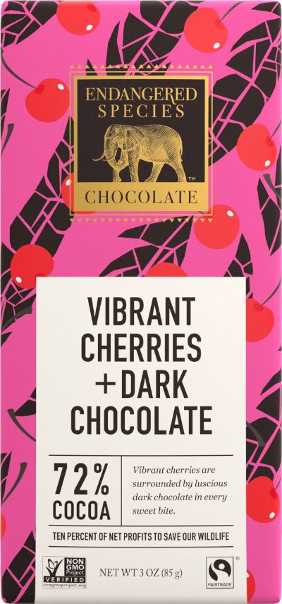 Vibrant Cherries Dark Chocolate Bar