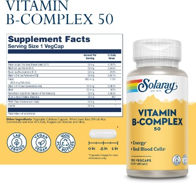 Kellmart.com - Solaray Vitamin B-complex 50 50mg 100 Veg Caps ...